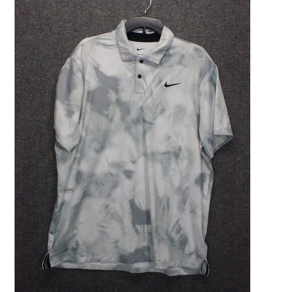 Nike Dri-FIT Tour Polo Solar Floral Platinum Tint Black Size Large - Picture 2 of 5